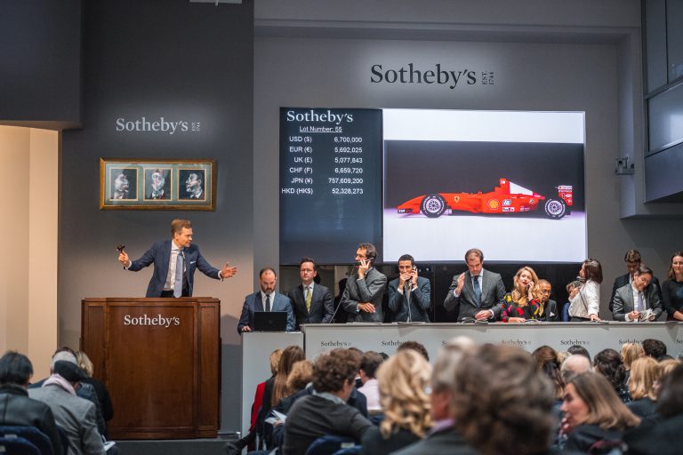 Schumacher Ferrari racer sells for a record $7,504,000 at art auction