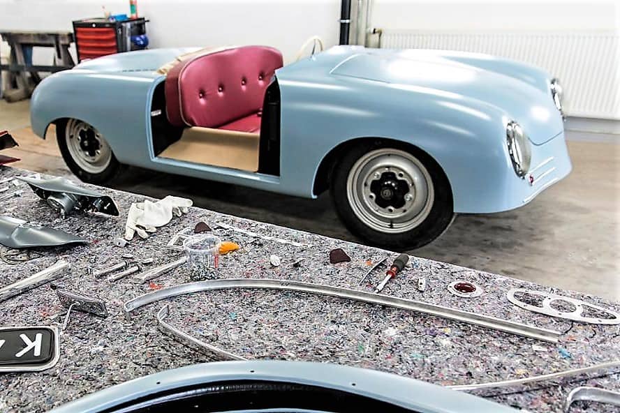The re-creation of the original 1948 Porsche 356 is assembled in Stuttgart | Porsche Museum
