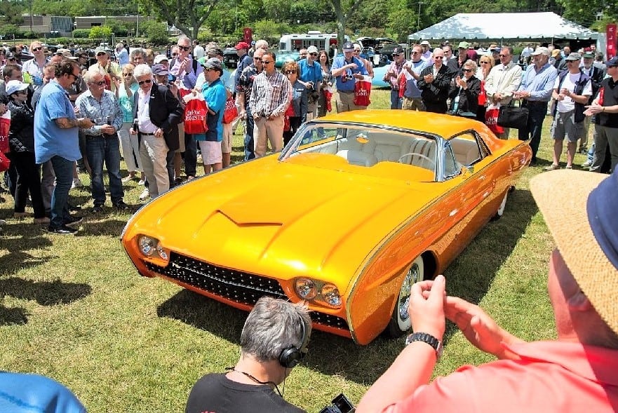 Spectators crowd around a custom Thunderbird at the Greenwich Concours last year | Greenwich Concours
