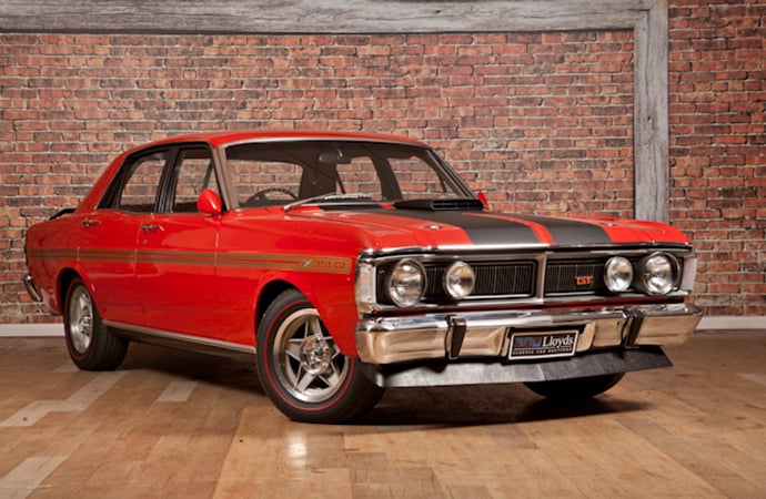 This 1971 Ford Falcon GTHO Phase III was the first Australian-made car to sell for more than $1 million AUD. | Lloyd’s Auctioneers and Valuers photo