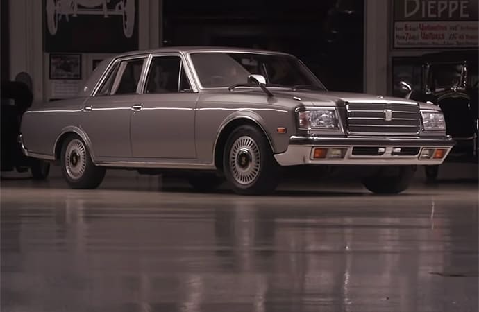 Jay Leno jumped behind the wheel of the 1993 Toyota Century, essentially the Japanese version of a Cadillac, on the latest episode of Jay Leno's Garage. | Screenshot