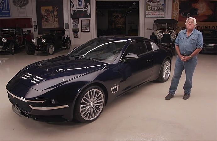 Jay Leno gets to drive Touring Superleggera's Maserati-based Sciadipersia. | Screenshot