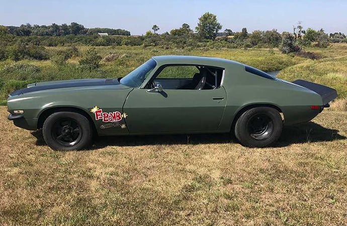 This 1972 Chevrolet F-Bomb Camaro is one of three movie cars that will be up for auction. | Live Auctioneers photo