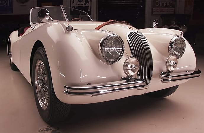 This Jaguar XK120 is the car that started a lifelong love of cars for Jay Leno. | Screenshot
