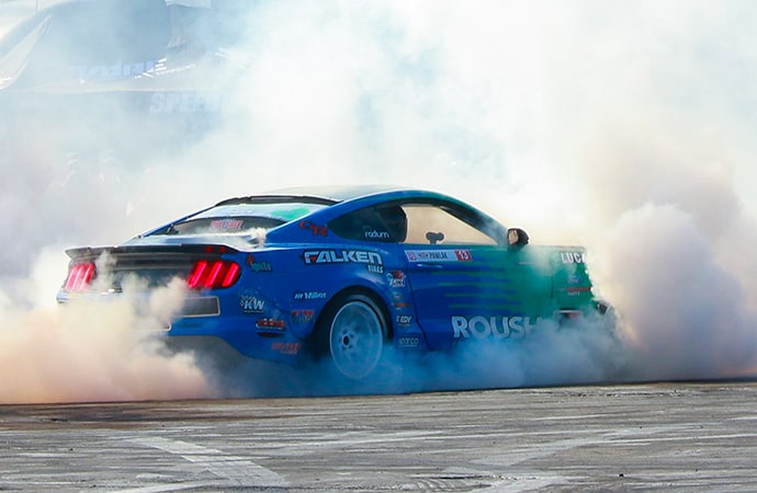 The Roush Performance booth and adjacent drift experience were quite the draw at the 2018 SEMA Show in Las Vegas. | Roush Performance photos