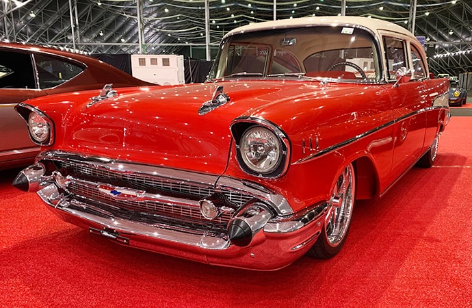 About 1,800 cars, such as this custom 1957 Chevrolet 210, will be offered with no reserve at Barrett-Jackson Scottsdale. The company claims its the largest such number ever at a single auction. | Carter Nacke photos