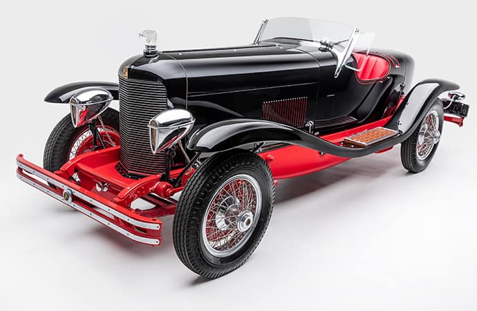The 1929 Du Pont Model G Speedster on display at the Petersen Automotive Museum in Los Angeles. | Ted7 photos