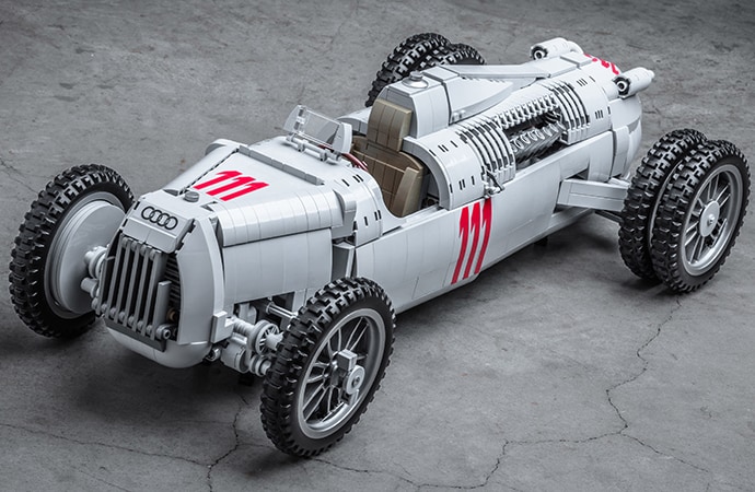 If it gets enough public support -- and approved by Lego -- this Auto Union Type C race car could be the next Lego kit. | Lego Ideas photos