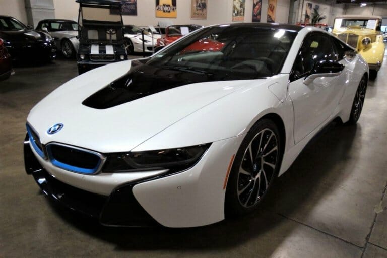 Electrified exotic, 2014 BMW i8 hybrid sports car in new condition