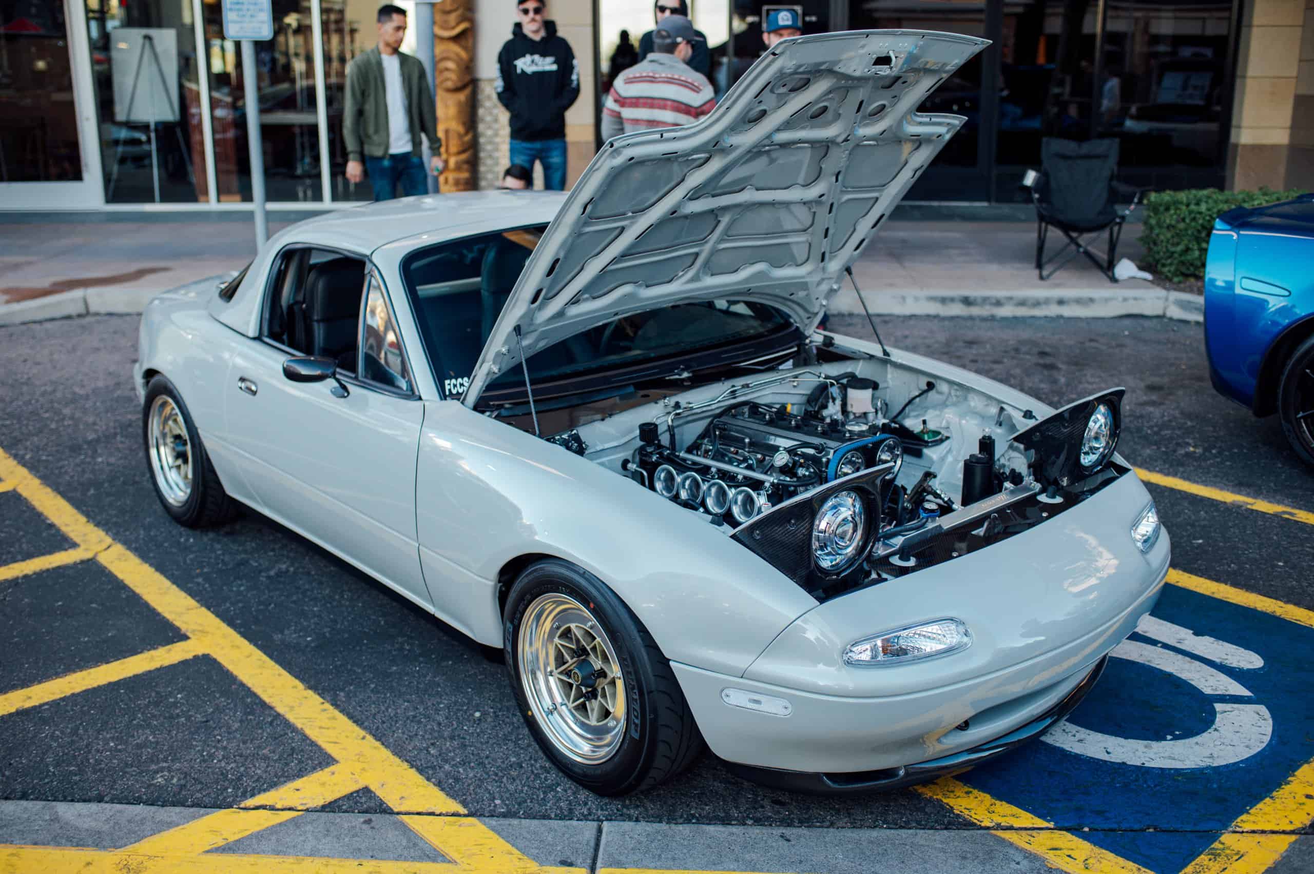 Nick Hammon 1992 Mazda Miata 'track car' turned 'show car' by accident at the Future Collector Car Show
