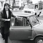 Paul McCartney of the Beatles with his mini car 27th December 1967