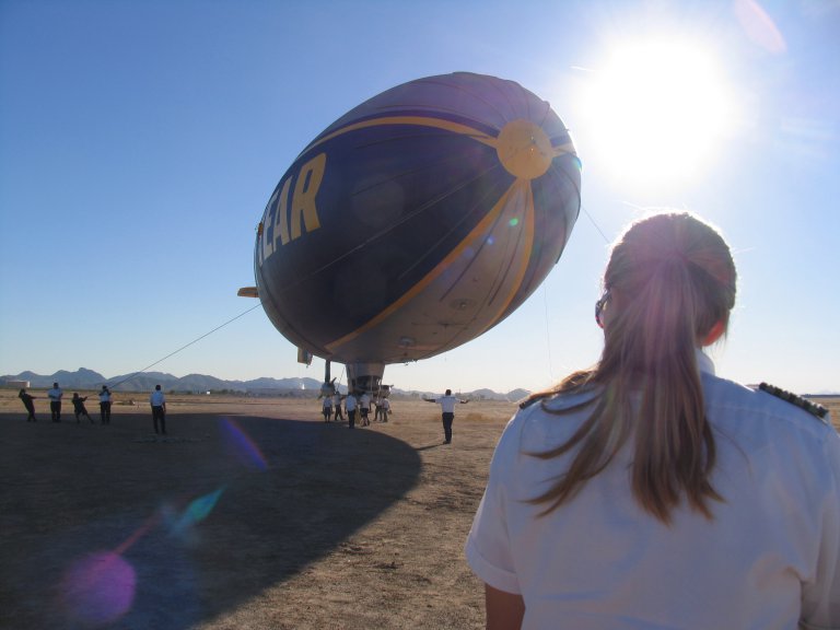 Welcome aboard: We ride aloft in the Goodyear blimp