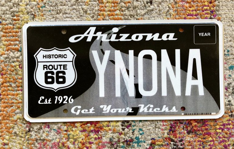 Route 66 license plate