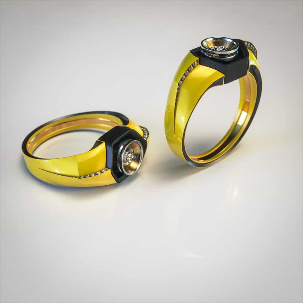 rings, Motor-inspired engagement rings made for gearhead couples, ClassicCars.com Journal