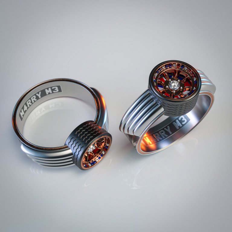 Mini Cooper themed wedding rings | Scrap Car Comparison photos