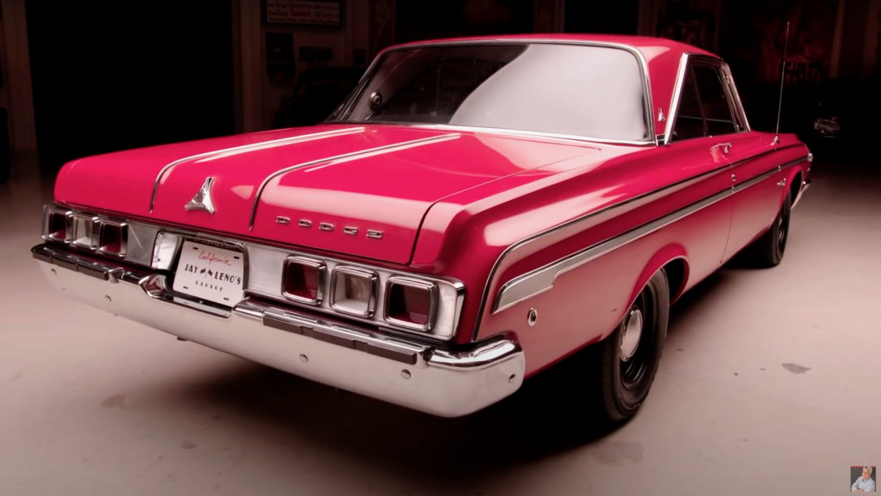 Jay Leno drives a Dodge Polara, one of the earliest muscle cars