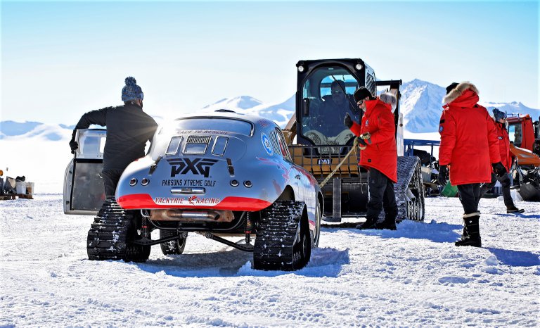 World-rallying Porsche 356, racing team reach Antarctica for icy trek
