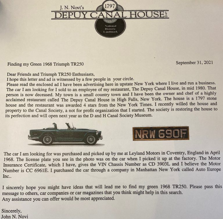 Finding a Lost 1968 Triumph TR250: Part One