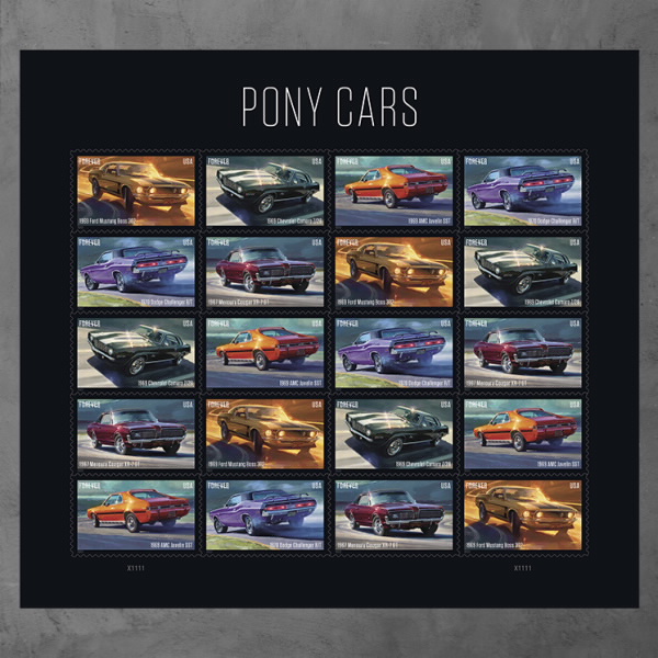 USPS Introduces Pony Car Stamps