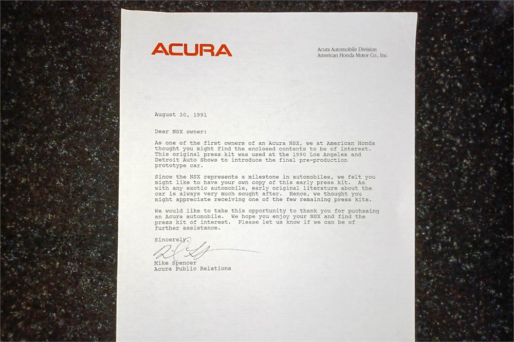 Letter from Acura