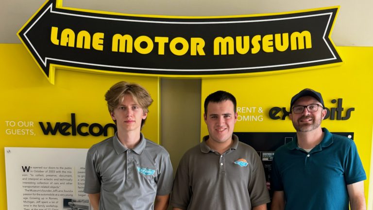 Student Docents From the Maine Classic Car Museum Great Race Day One