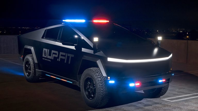 Tesla Cybertruck Turned into Silent Police Cruiser